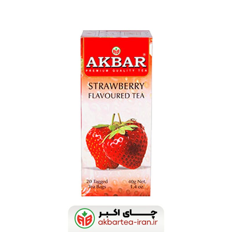چای سیاه با طعم توت‌فرنگی کیسه‌ای 20‌عددی