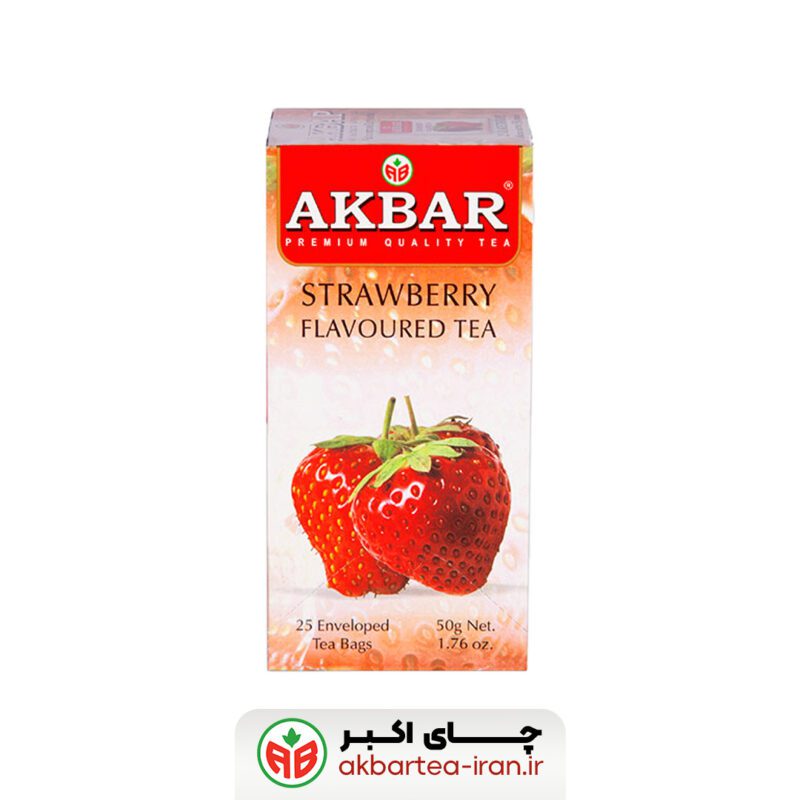 چای سیاه با طعم توت‌فرنگی کیسه‌ای 25‌عددی