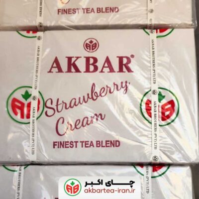 چای سیاه ممتاز توت فرنگی اکبر(کارتن 5 کیلوگرم)